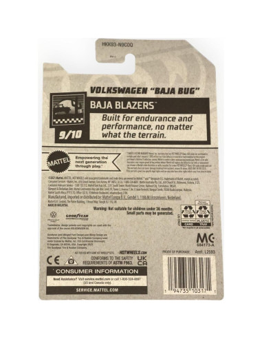 Auto a Escala 1:64 Hot Wheels Volkswagen Baja Bug Rojo