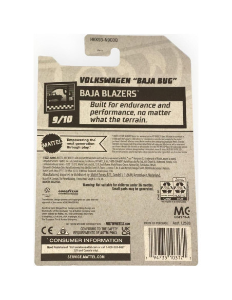 Auto a Escala 1:64 Hot Wheels Volkswagen Baja Bug Rojo