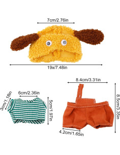 Conjunto de Ropa para Muñeca 17cm Gosknor - Overoles Naranjas 2