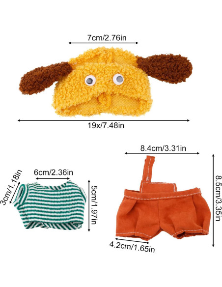 Conjunto de Ropa para Muñeca 17cm Gosknor - Overoles Naranjas