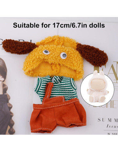 Conjunto de Ropa para Muñeca 17cm Gosknor - Overoles Naranjas