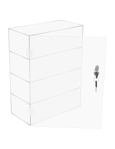 Caja de Exhibición Acrílica 4 Niveles con Cerradura Kreiaoer