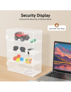 Caja de Exhibición Acrílica 4 Niveles con Cerradura Kreiaoer 2