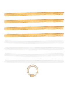 8 Clips de Llaveros de Muñeca Penitue - Antipérdida Amarillo/Blanco