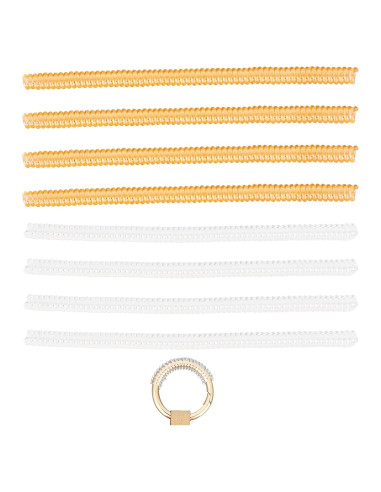 8 Clips de Llaveros de Muñeca Penitue - Antipérdida Amarillo/Blanco