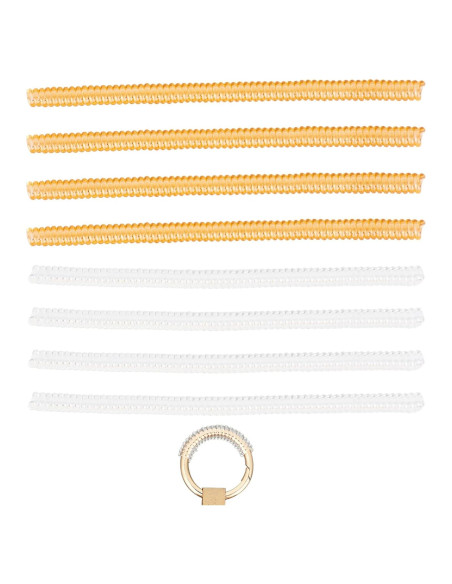 8 Clips de Llaveros de Muñeca Penitue - Antipérdida Amarillo/Blanco