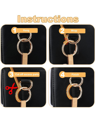 8 Clips de Llaveros de Muñeca Penitue - Antipérdida Amarillo/Blanco