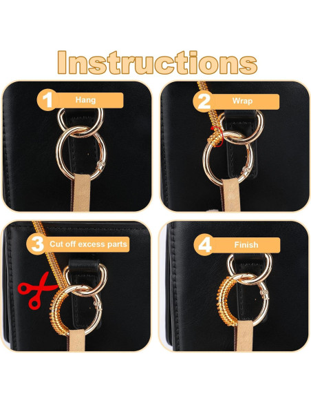 8 Clips de Llaveros de Muñeca Penitue - Antipérdida Amarillo/Blanco