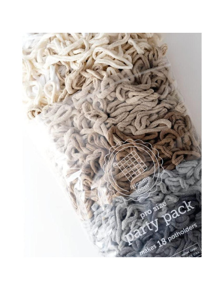 Bucles de Tejido de Algodón Friendly Loom - 18 Posavasos Neutros