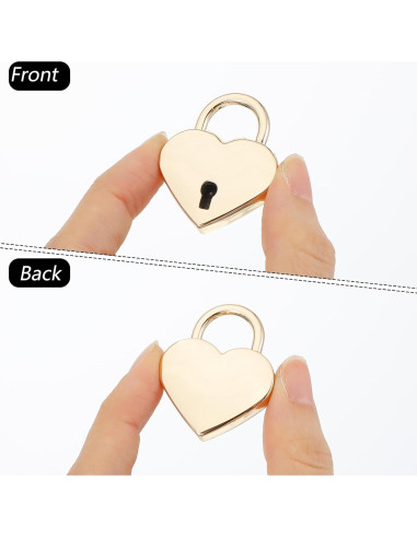 3 Pcs Cerraduras Mini Corazón Doradas con Llave CIATBYYJ