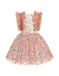 Vestido de Princesa Cumpleaños IMEKIS 7-8 Años Arcoíris