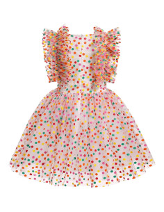 Vestido de Princesa Cumpleaños IMEKIS 7-8 Años Arcoíris 2