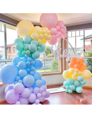 Kit de Arco de Globos Arcoíris Pastel Mebay 155Pcs Decoración Fiesta
