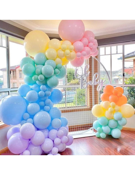 Kit de Arco de Globos Arcoíris Pastel Mebay 155Pcs Decoración Fiesta