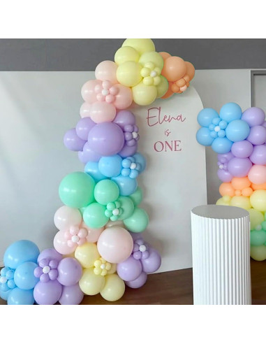 Kit de Arco de Globos Arcoíris Pastel Mebay 155Pcs Decoración Fiesta