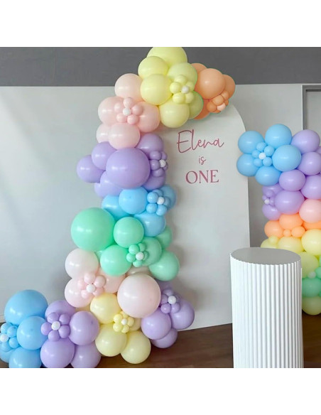 Kit de Arco de Globos Arcoíris Pastel Mebay 155Pcs Decoración Fiesta