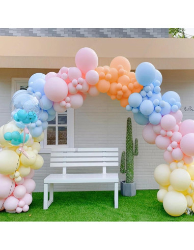Kit de Arco de Globos Arcoíris Pastel Mebay 155Pcs Decoración Fiesta