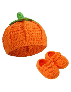 Conjunto Sombrero y Botines Calabaza XINRUI Bebés 0-12 Meses