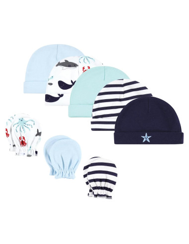 Conjunto gorro y mitones algodón unisex Hudson Baby 0-6 meses