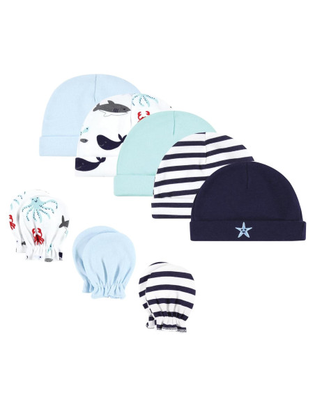Conjunto gorro y mitones algodón unisex Hudson Baby 0-6 meses