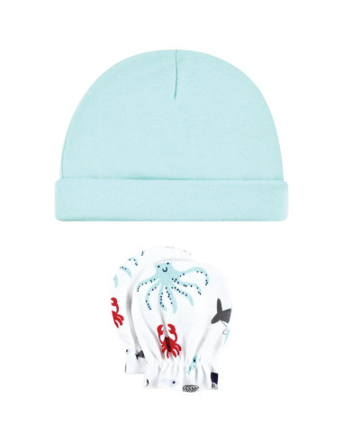 Conjunto gorro y mitones algodón unisex Hudson Baby 0-6 meses