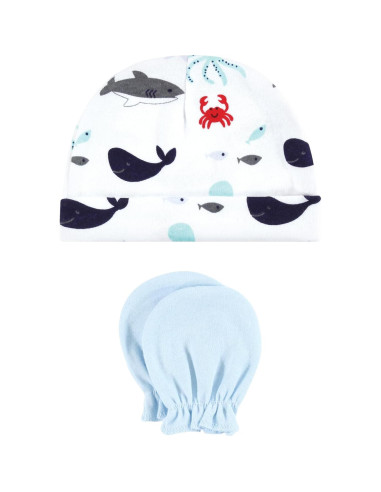 Conjunto gorro y mitones algodón unisex Hudson Baby 0-6 meses