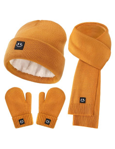 Conjunto de gorro, mitones y bufanda para bebés - Térmico