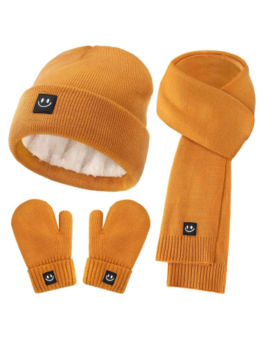 Conjunto de gorro, mitones y bufanda para bebés - Térmico