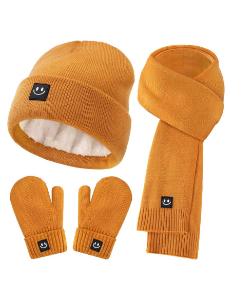 Conjunto de gorro, mitones y bufanda para bebés - Térmico