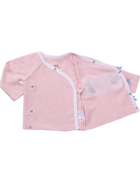 Conjunto Kimono Bebé Niña 6-9 Meses Rosa Algodón Suave