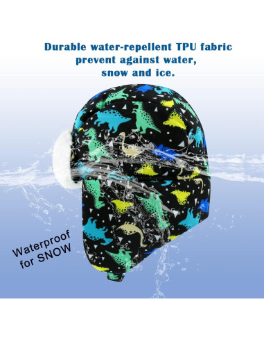 Sombrero Trapper BAVST para Niños 2-4T Dinosaurio Impermeable