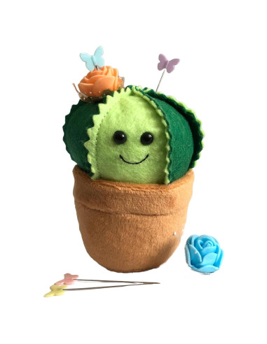 Alfiletero Cactus BusyPet con Alfileres de Mariposa 7x7x9cm