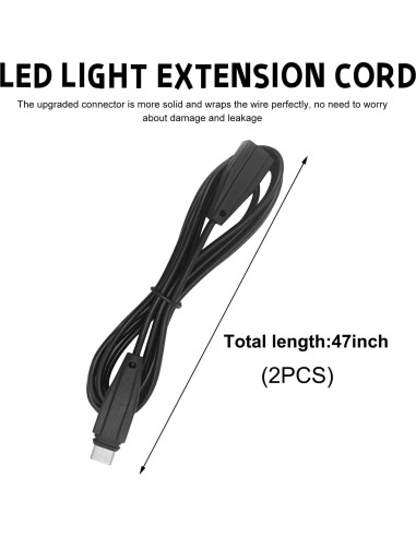 Cable de extensión LED RGB Ohleats 119 cm para automóviles