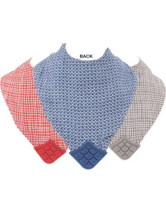 Babero de Dentición Nuby 3 Piezas Algodón 100% Natural Reversible 2