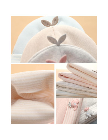 Gorro de bebé algodón suave 0-3 meses unisex con dibujos