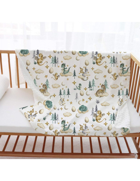 Manta de Bebé Buerhanerry Dragón 76x102 cm Franela Suave