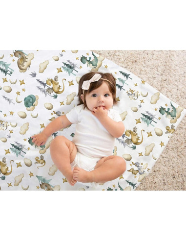 Manta de Bebé Buerhanerry Dragón 76x102 cm Franela Suave