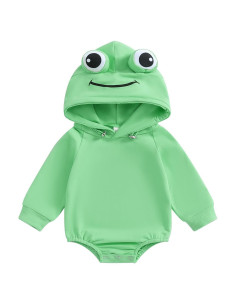 Mono de Bebé Rana Verde con Capucha Manga Larga 0-18 Meses