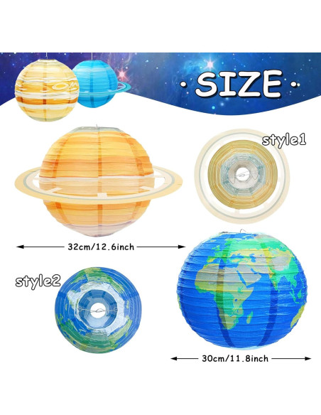 Linternas de Papel Espaciales 8PCS 30.48 cm Bisanzoya