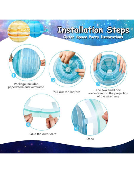 Linternas de Papel Espaciales 8PCS 30.48 cm Bisanzoya