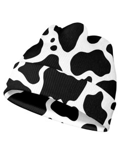 Gorro de Punto Unisex Suobstales Estampado de Vaca 27.5x28cm
