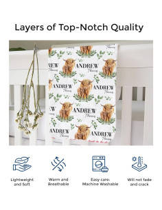 Juego de Envoltura Personalizado Honestchi Vaca TM16 Bebé 2