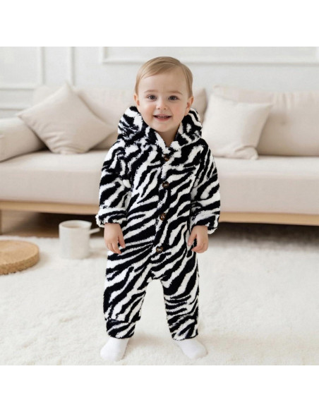 Mono de Felpa para Recién Nacidos Niños Niñas 6-9 Meses Cebra