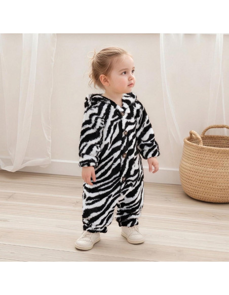 Mono de Felpa para Recién Nacidos Niños Niñas 6-9 Meses Cebra