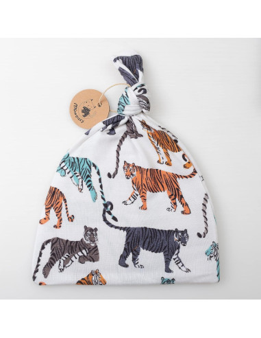 Manta de Muselina 100% Algodón Orgánico Miaoberry Tigre Crema