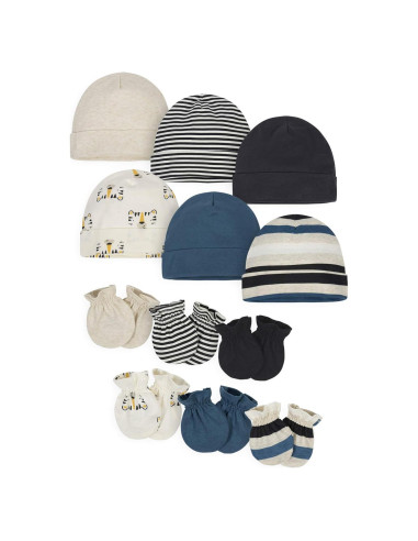 Conjunto de gorro y manoplas unisex 12 piezas Onesies 0-6 meses