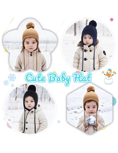 Gorro de Invierno para Niñas Bebés - Franela - 0 a 8 Años