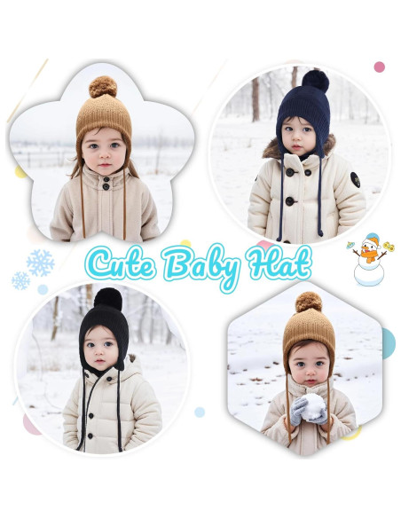 Gorro de Invierno para Niñas Bebés - Franela - 0 a 8 Años