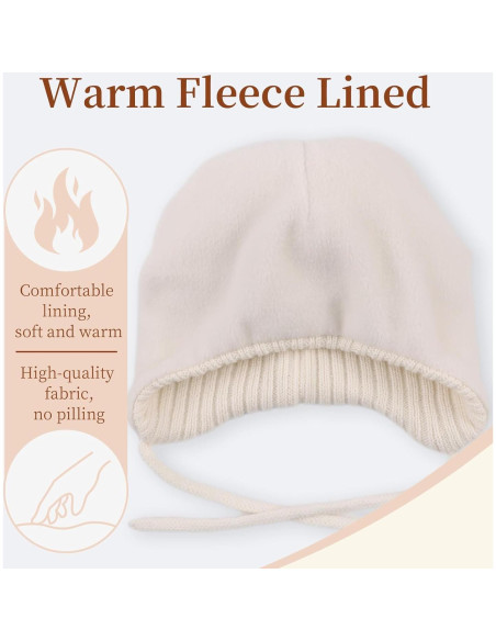 Gorro de Invierno para Niñas Bebés - Franela - 0 a 8 Años
