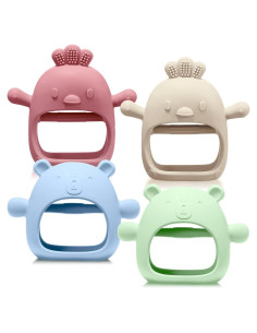 Woanger 4 Juguetes de Dentición para Bebés Silicona 6+ Meses